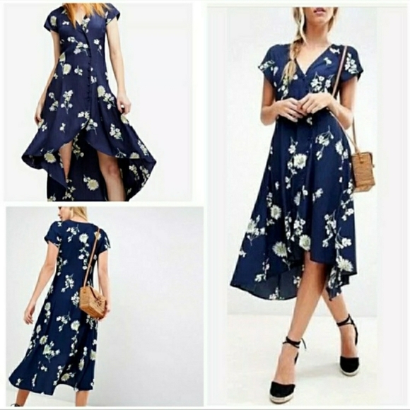 Lost In You Blue Floral Dress 